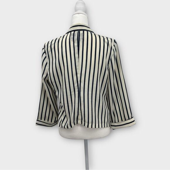 Urban Outfitters Ali & Kris Open Cropped Blazer in Blue Stripe Women’s Size S - Picture 10 of 11
